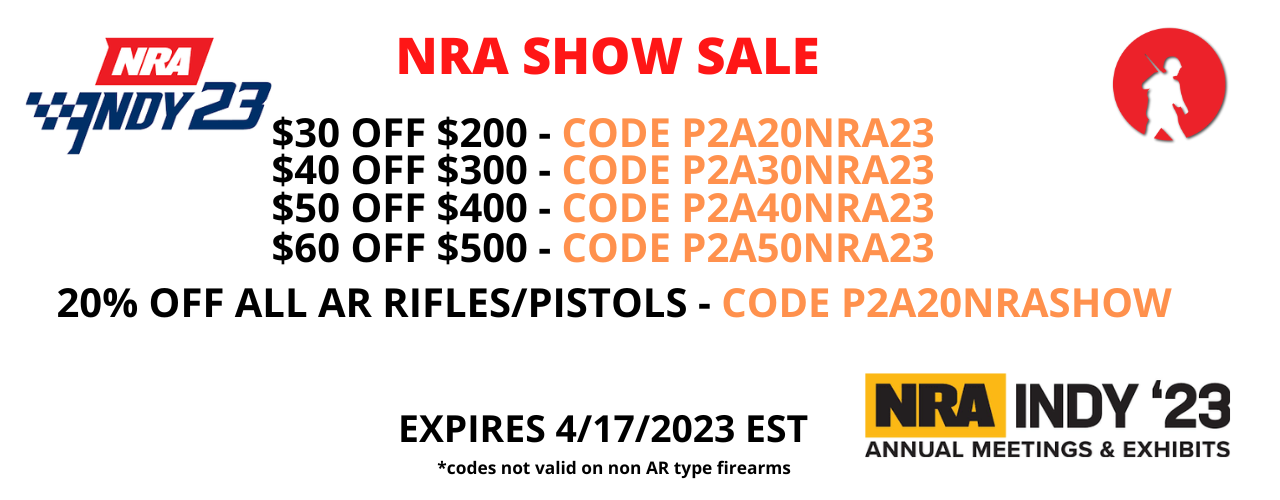 We will be away for the NRA Show in Indianapolis April 14th to April 16th 2023