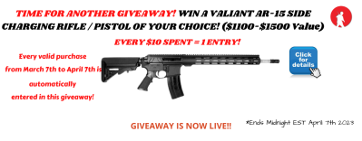 TIME FOR ANOTHER GIVEAWAY! WIN ONE OF OUR VALIANT AR-15 RIFLES OR PISTOLS